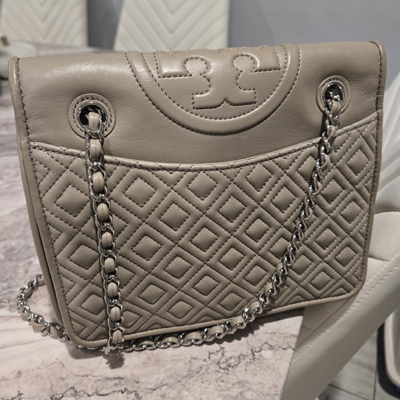 Tory Burch Taupe Quilted Shoulder Bag - Picture 2 of 4